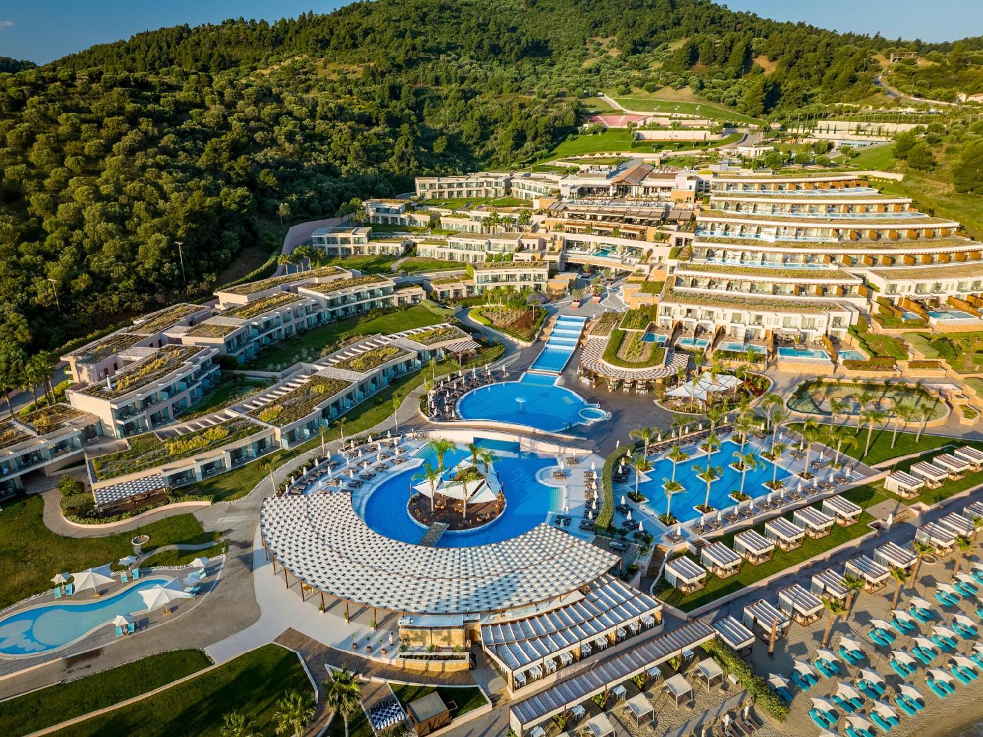 Miraggio Thermal Spa Resort ปัลลูรี ภายนอก รูปภาพ Aerial view of the resort